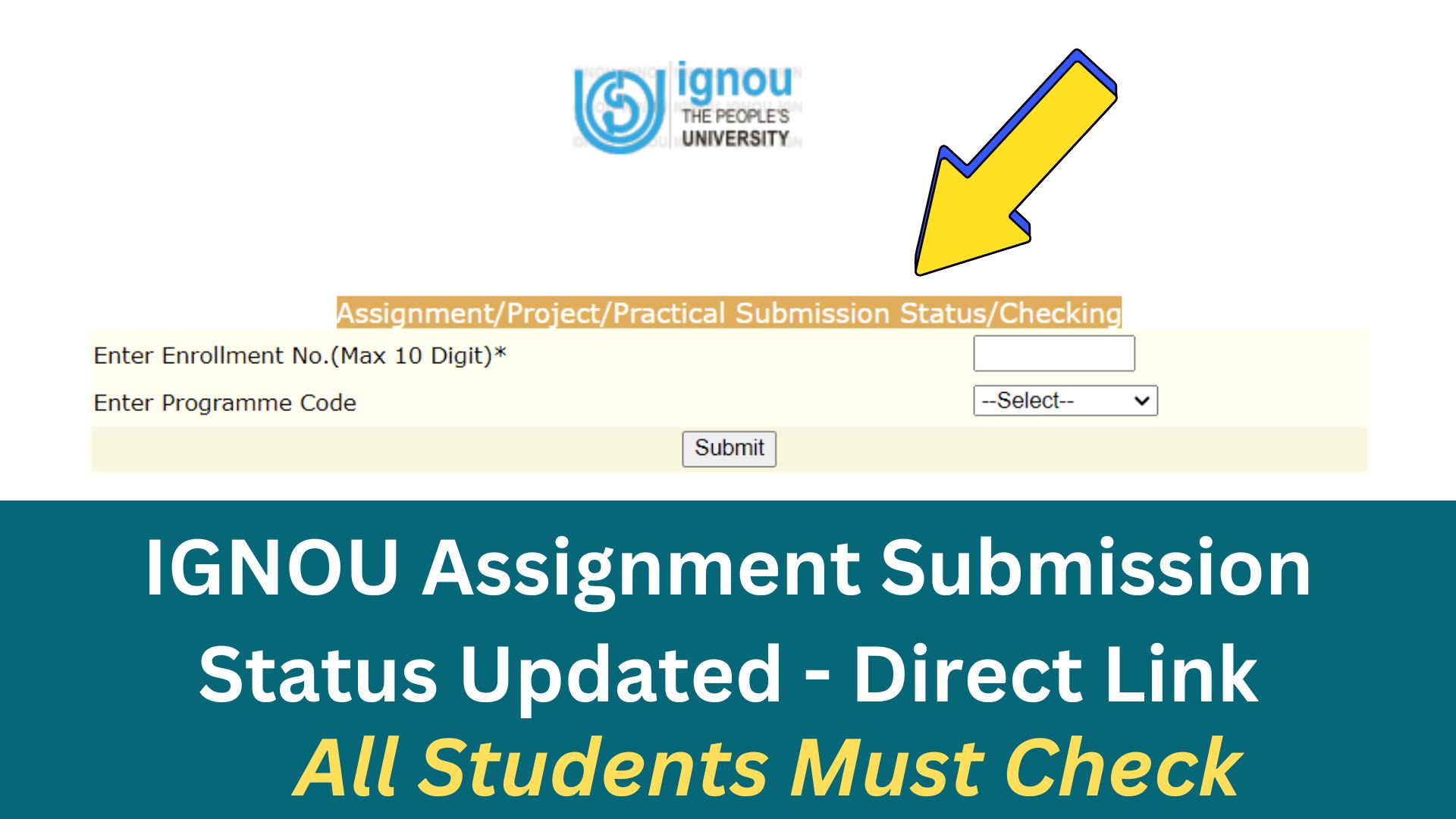 ignou latest news for assignment submission