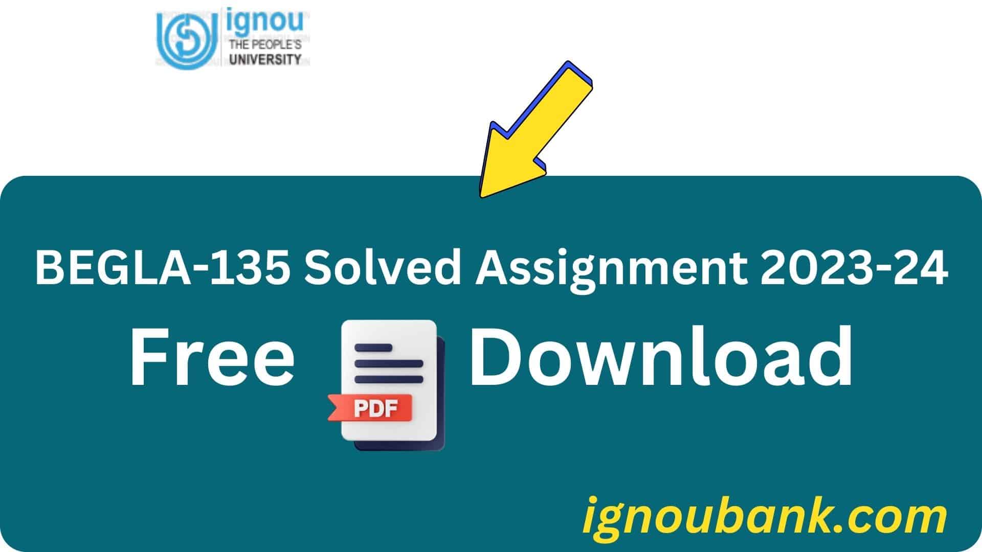 begla 135 solved assignment pdf