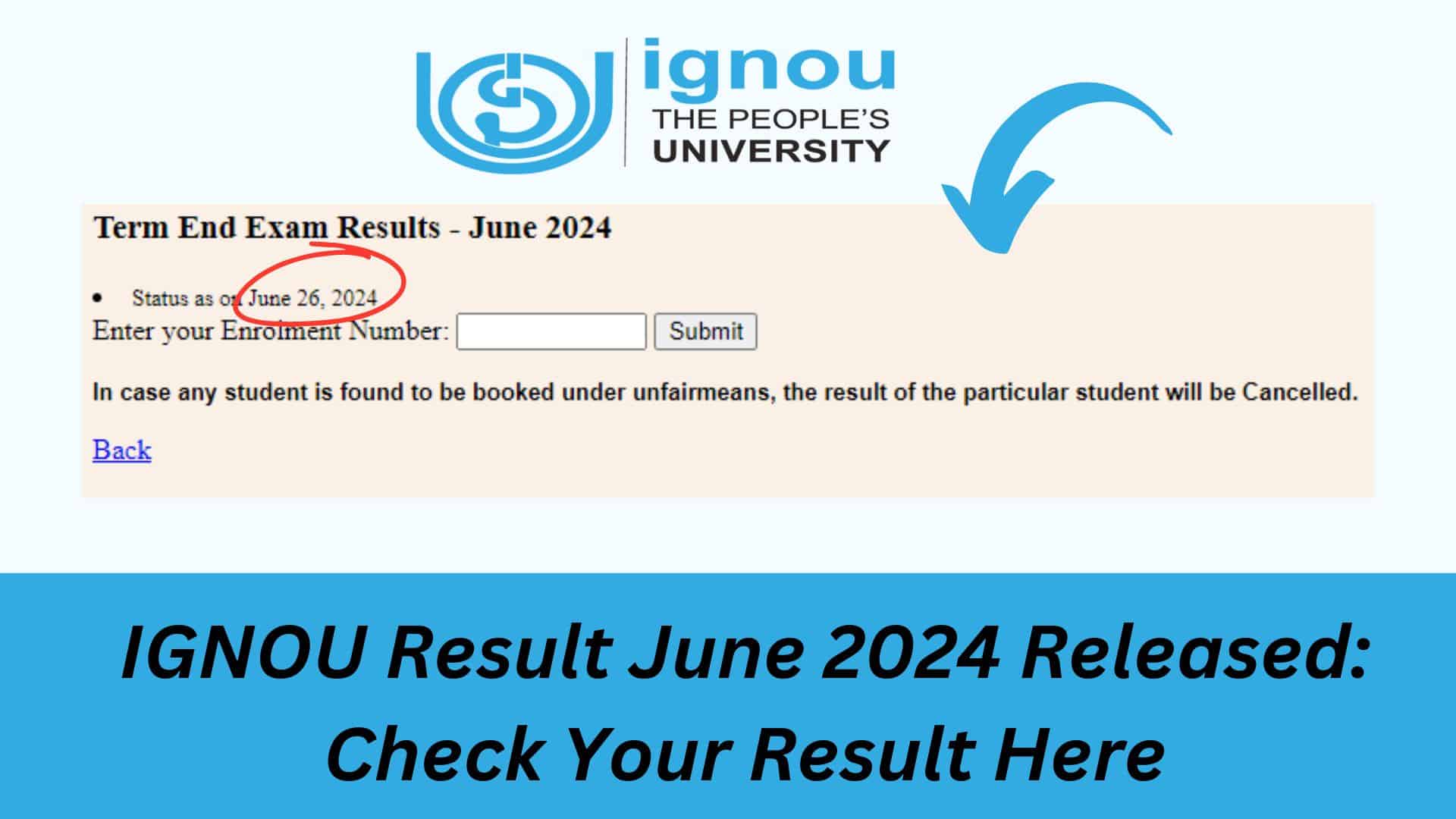 ignou assignment result link