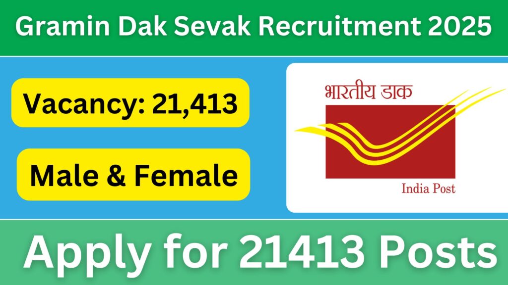 Gramin Dak Sevak Recruitment 2025: Apply for 21413 Posts