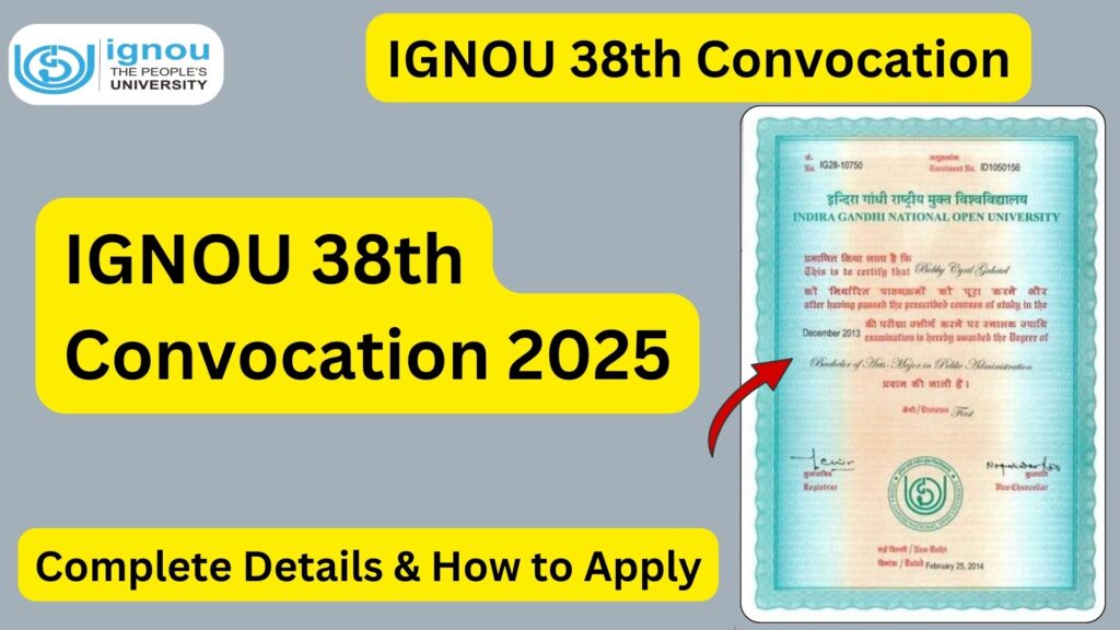 IGNOU 38th Convocation 2025: Complete Details & How to Apply