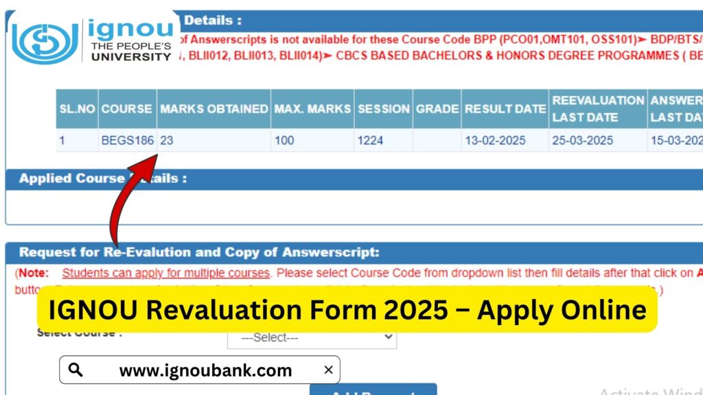 IGNOU Revaluation Form 2025: A Complete Guide