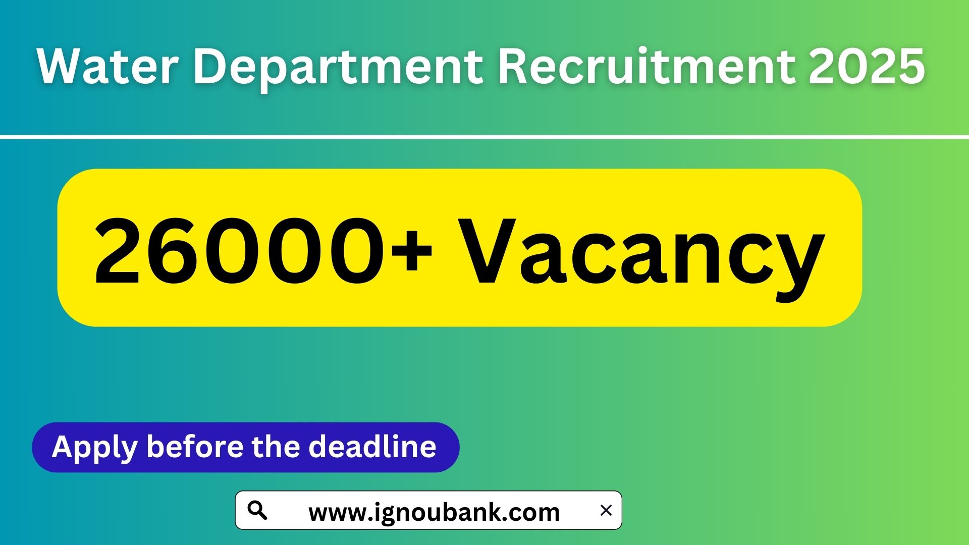 Water Department Recruitment 2025 Notification Eligibility and Application Process