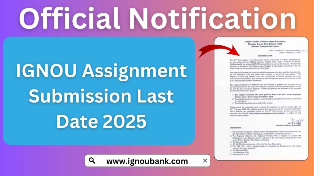 IGNOU Assignment Submission Last Date 2025: Complete Guide for Students