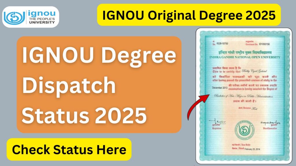 IGNOU Degree Dispatch Status 2025: A Comprehensive Guide