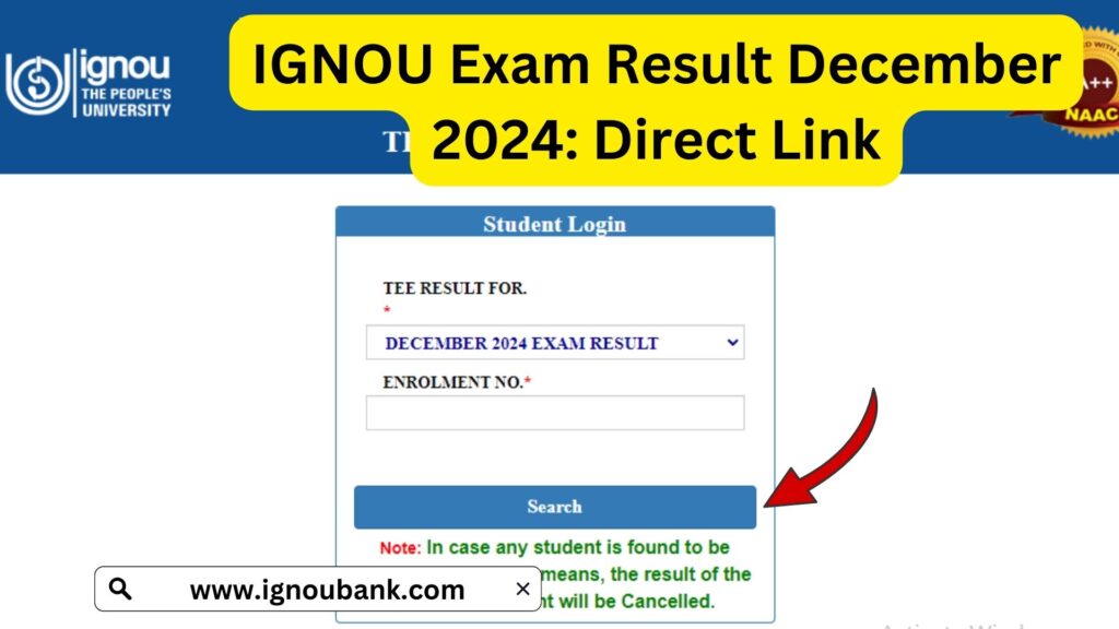 IGNOU Exam Result December 2024: Direct Link