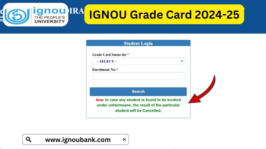 IGNOU Grade Card 2024-25: Check Your Grade Card Status Online