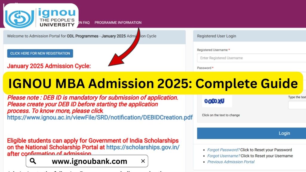 IGNOU MBA Admission 2025: A Complete Guide