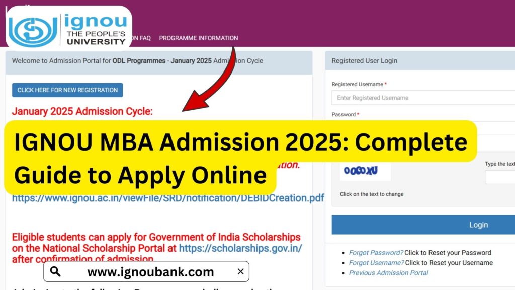 IGNOU MBA Admission 2025: Complete Guide to Apply Online