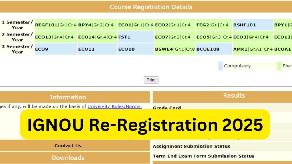 IGNOU Re-Registration 2025: Complete Guide & Process