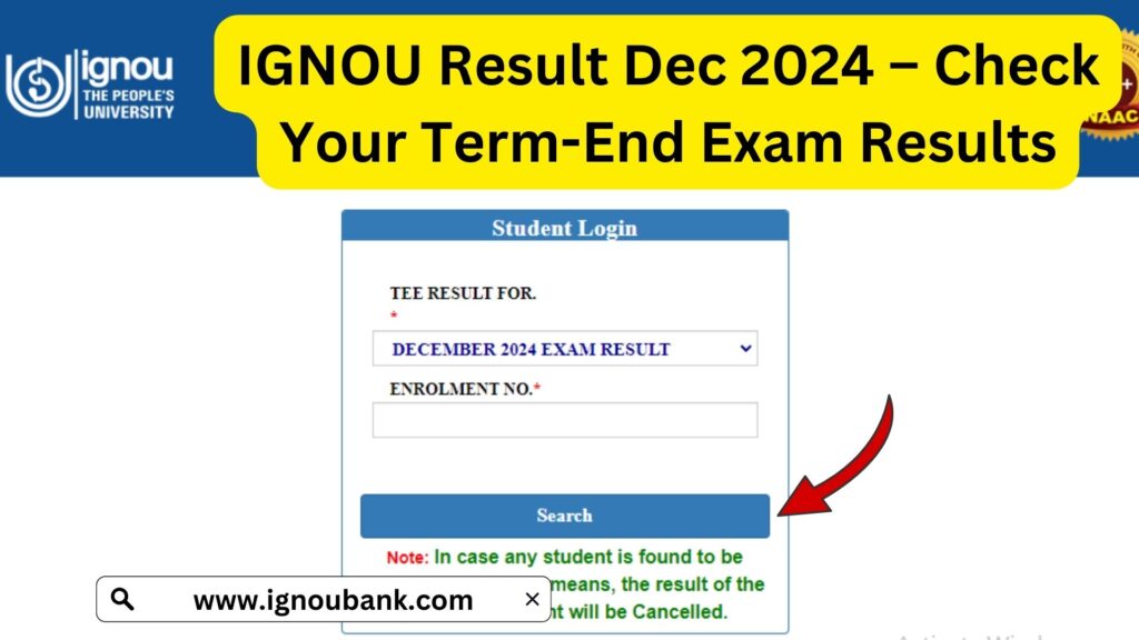 IGNOU Result Dec 2024 – Check Your Term-End Exam Results Online