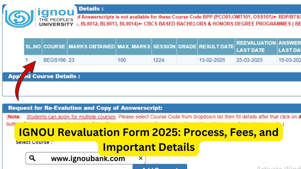 IGNOU Revaluation Form 2025: Process, Fees, and Important Details