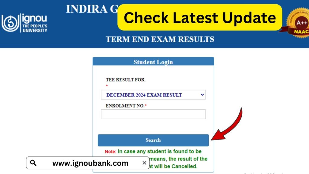 IGNOU Term End Result 2025 – Check Your Result Online