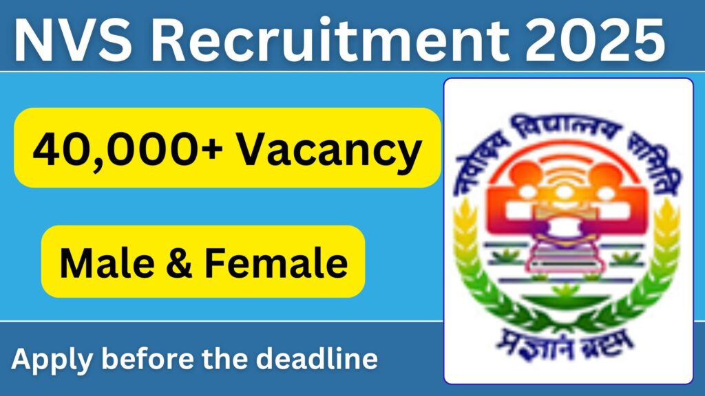 NVS Recruitment 2025: Apply Online for Various Posts