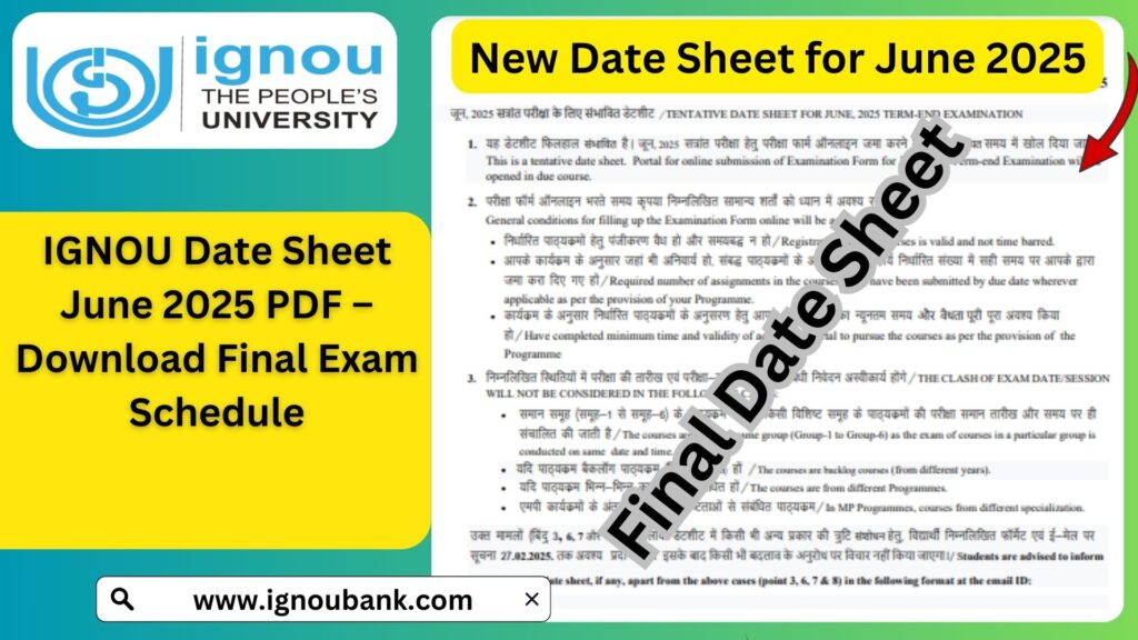 IGNOU Date Sheet June 2025 PDF – Download Final Exam Schedule 1 IGNOU Date Sheet June 2025 PDF – Download Final Exam Schedule