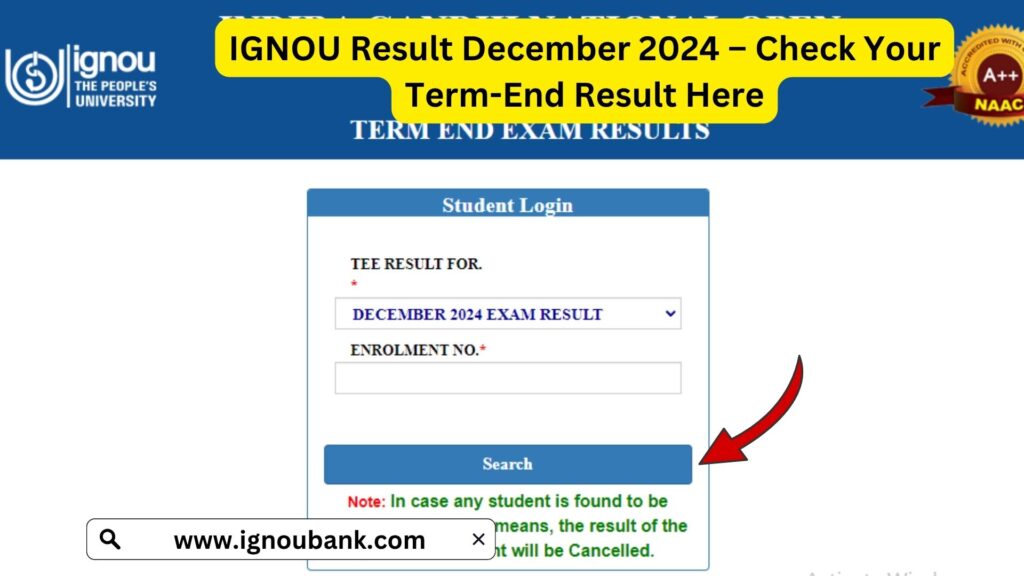 IGNOU Result December 2024 – Check Your Term-End Result Here 1 IGNOU Result December 2024 – Check Your Term-End Result Here