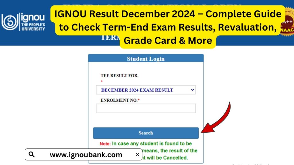 IGNOU Result December 2024 – Complete Guide to Check Term-End Exam Results, Revaluation, Grade Card & More 1 IGNOU Result December 2024 – Complete Guide to Check Term-End Exam Results, Revaluation, Grade Card & More