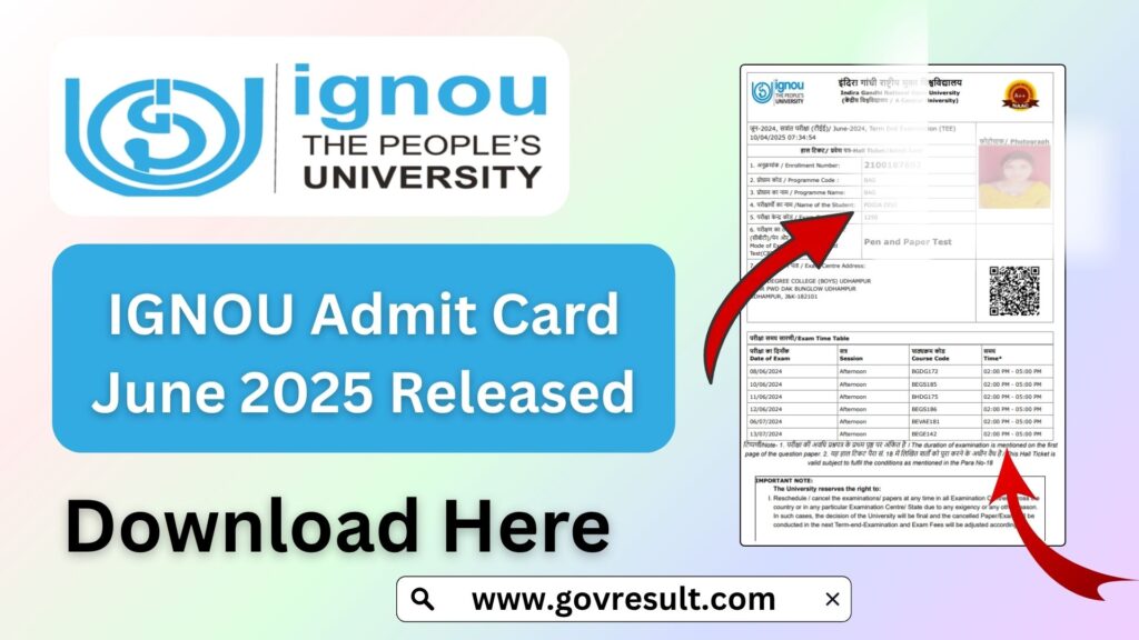 IGNOU Admit Card June 2025 Release Date: All You Need to Know 1 IGNOU Admit Card June 2025 Release Date: All You Need to Know