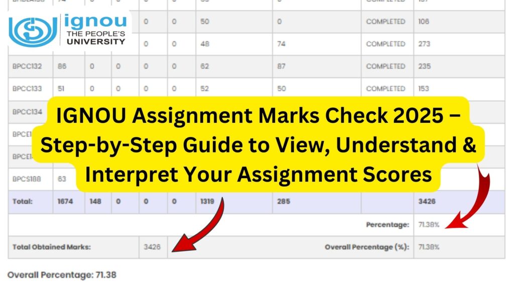 IGNOU Assignment Marks Check 2025 – Step-by-Step Guide to View, Understand & Interpret Your Assignment Scores 1 IGNOU Assignment Marks Check 2025 – Step-by-Step Guide to View, Understand & Interpret Your Assignment Scores