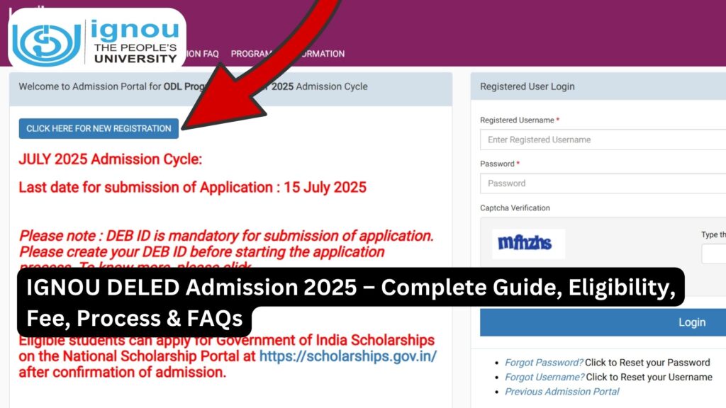 IGNOU DELED Admission 2025 – Complete Guide, Eligibility, Fee, Process & FAQs 1 IGNOU DELED Admission 2025 – Complete Guide, Eligibility, Fee, Process & FAQs