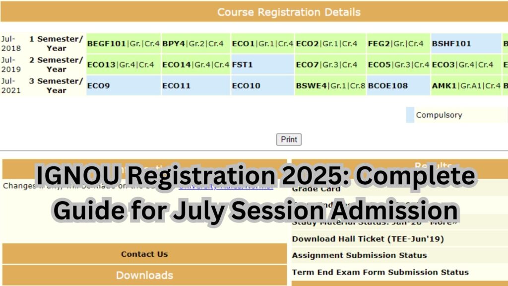 IGNOU Registration 2025: Complete Guide for July Session Admission 1 IGNOU Registration 2025: Complete Guide for July Session Admission