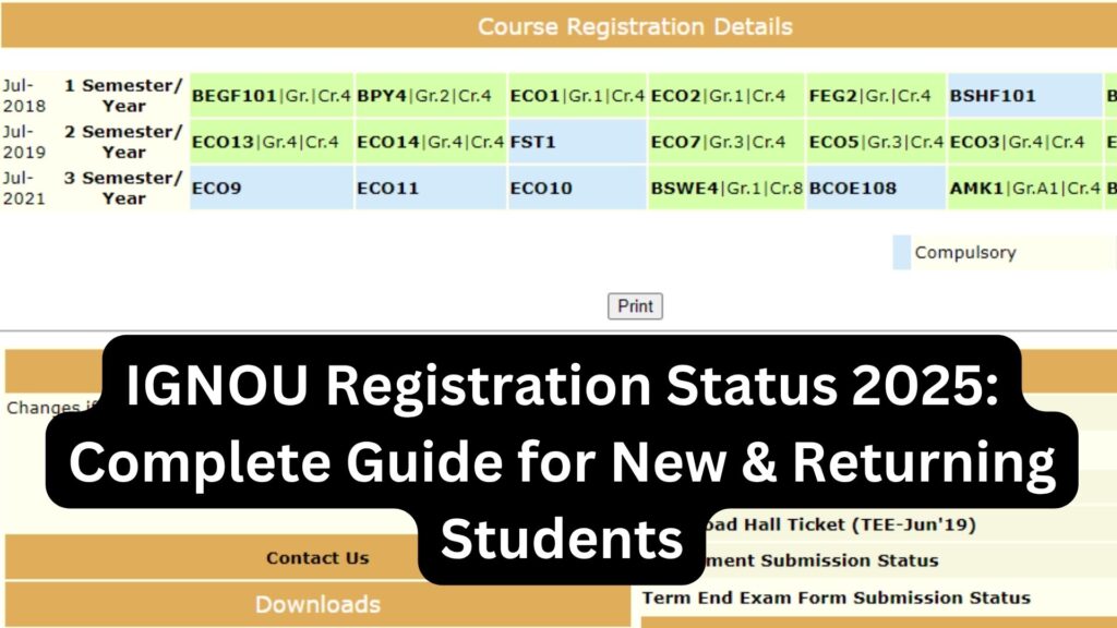 IGNOU Registration Status 2025: Complete Guide for New & Returning Students 1 IGNOU Registration Status 2025: Complete Guide for New & Returning Students