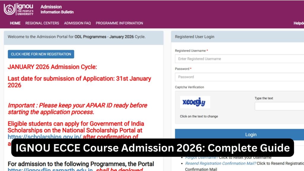 IGNOU ECCE Course Admission 2026: Complete Guide to Eligibility, Fees, Application Process, and Career Scope 1 IGNOU ECCE Course Admission 2026: Complete Guide to Eligibility, Fees, Application Process, and Career Scope