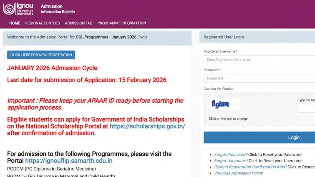 IGNOU PG Admission 2026: Complete Guide for January Admission Cycle