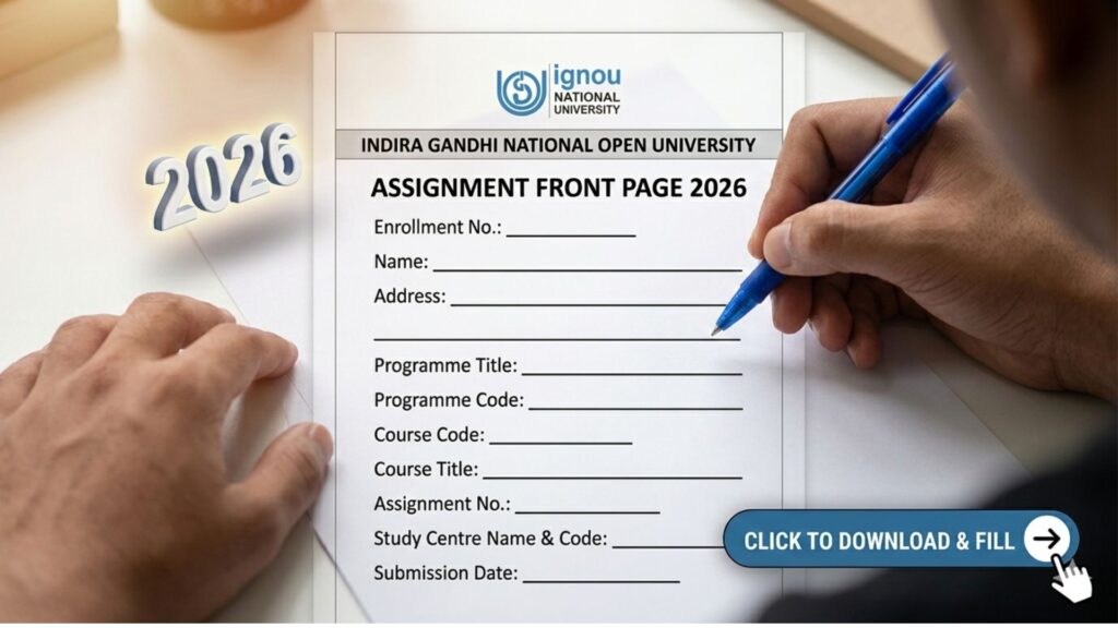IGNOU Assignment Front Page 2026: Complete Guide for Students 1 IGNOU Assignment Front Page 2026: Complete Guide for Students