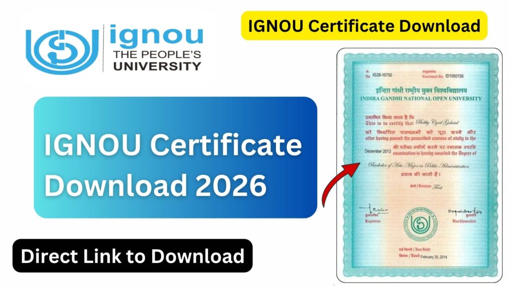IGNOU Certificate Download 2026: Complete Step-by-Step Guide 1 IGNOU Certificate Download 2026: Complete Step-by-Step Guide