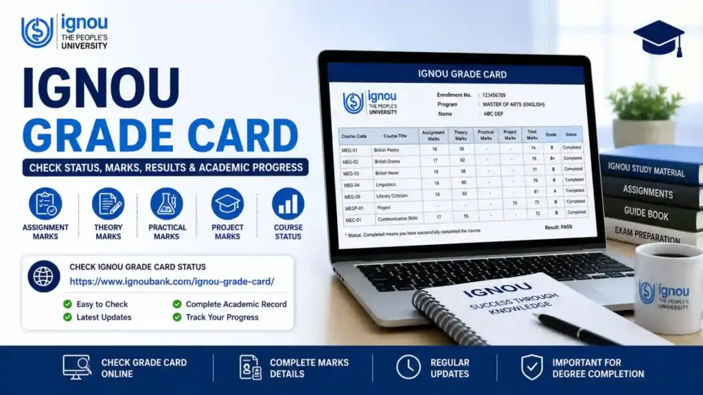 IGNOU Grade Card: Complete Guide to Check Status, Marks, Results, and Updates